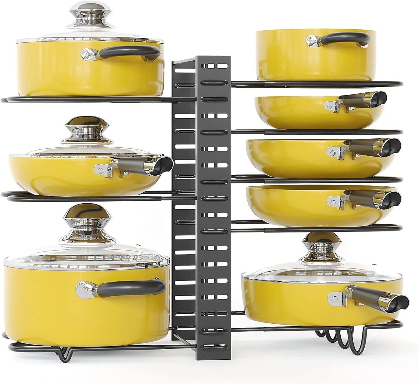 Werseon Pot Organizer Rack 8 Tiers Pots and Pans Organizer, Pot Lid Organizer for Kitchen Cabinet Cookware Organizers and Storage,Upgraded