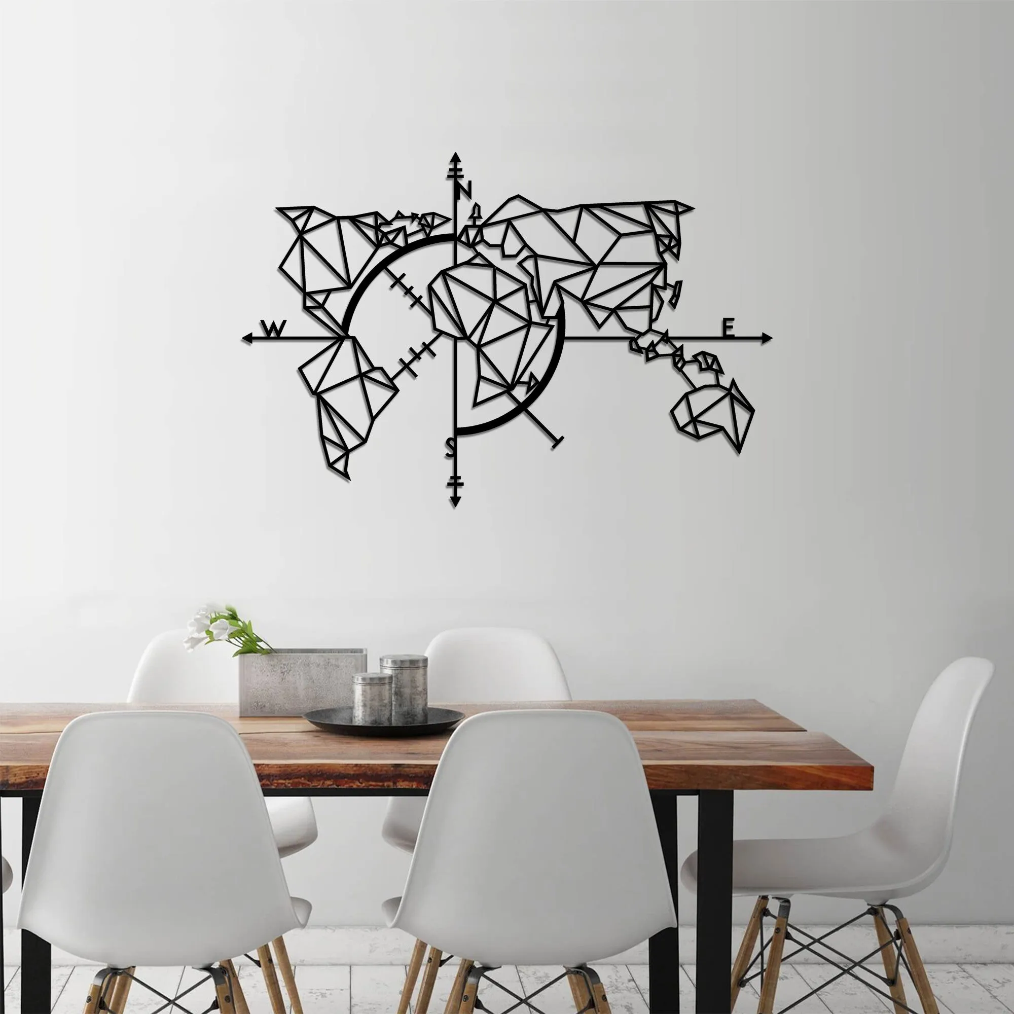 WORLD MAP METAL DECOR 2 - BLACK